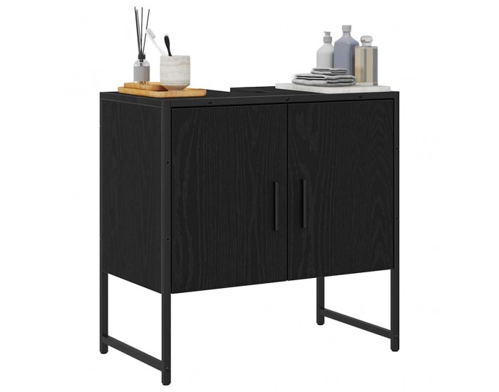 Sonata H Шкаф за мивка за баня Черен дъб 60 x 30 x 60 cm Инженерно дърво
