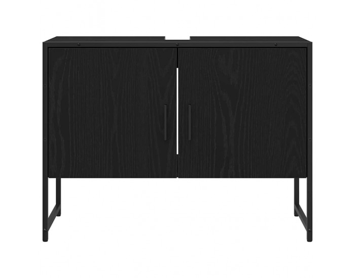 Sonata H Шкаф за мивка за баня Черен дъб 80 x 30 x 60 cm Инженерно дърво