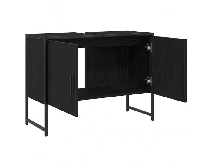 Sonata H Шкаф за мивка за баня Черен дъб 80 x 30 x 60 cm Инженерно дърво