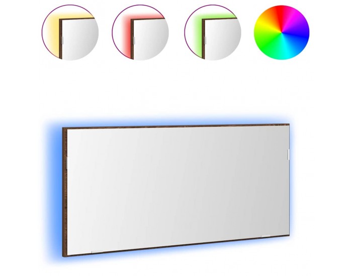 Sonata H Огледало за баня Кафяв дъб 80 x 8.5 x 37 см Инженерно дърво