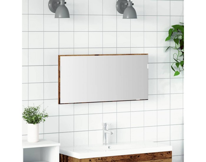 Sonata H Огледало за баня Старо дърво 80 x 8.5 x 37 см Инженерно дърво