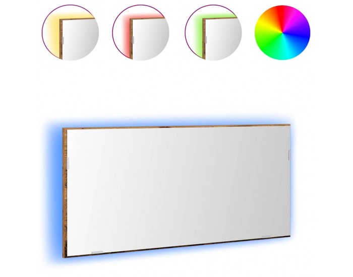 Sonata H Огледало за баня Старо дърво 80 x 8.5 x 37 см Инженерно дърво