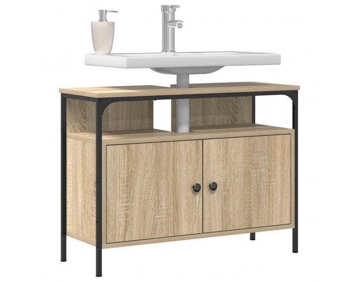 Sonata H Шкаф за мивка в баня Кафяво 80 x 30 x 60 cm Инженерно дърво