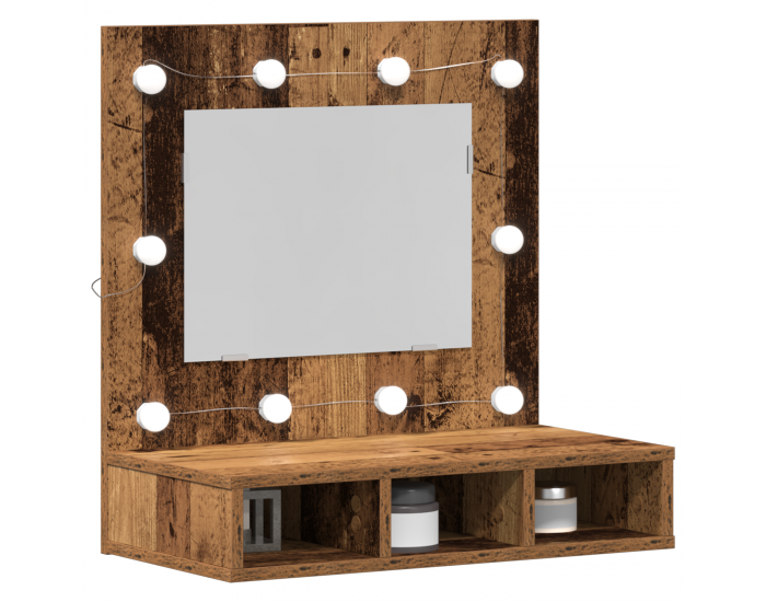 Sonata H Шкаф с огледало Старо дърво 62 x 31.5 x 62 см Инженерно дърво