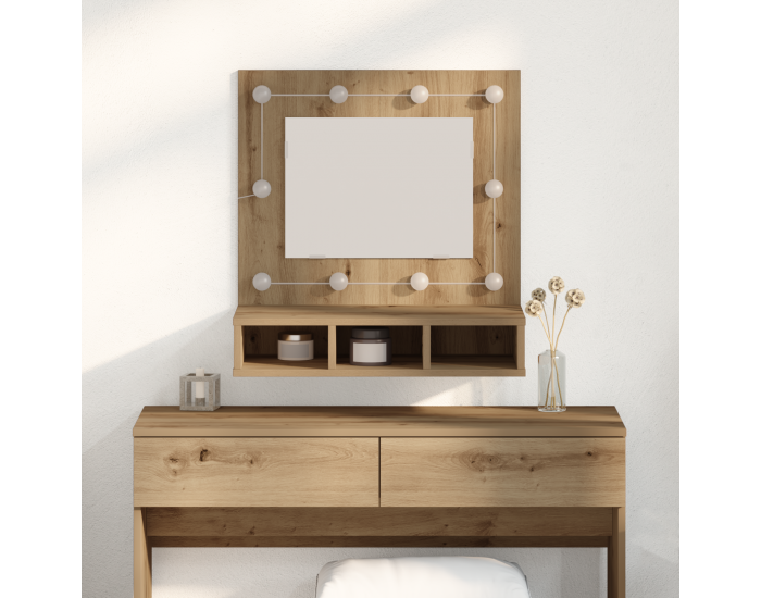 Sonata H Шкаф с огледало дъб артизан 62 x 31.5 x 62 см Инженерно дърво