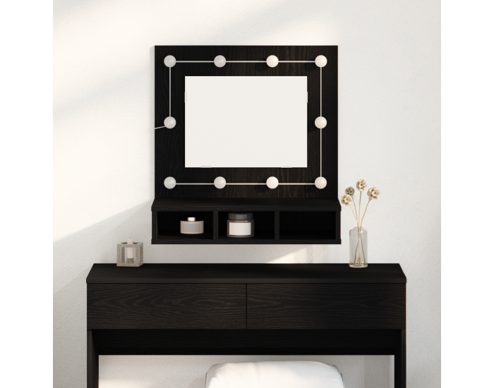 Sonata H Шкаф с огледало Черен дъб 62 x 31.5 x 62 см Инженерно дърво