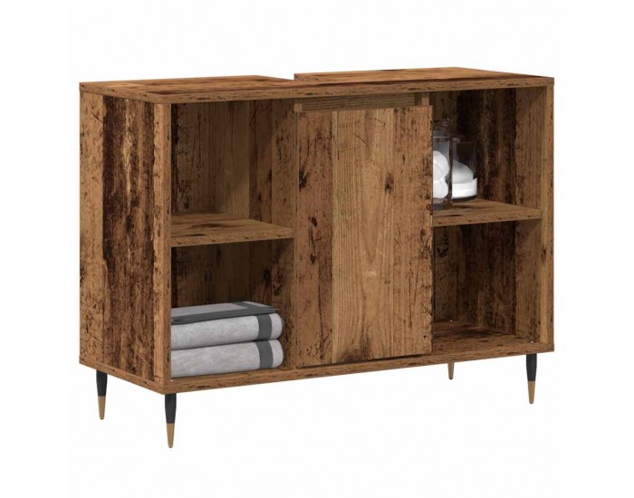 Sonata H Шкаф за баня с рафт Старо дърво 80 x 33 x 60 см Инженерно дърво