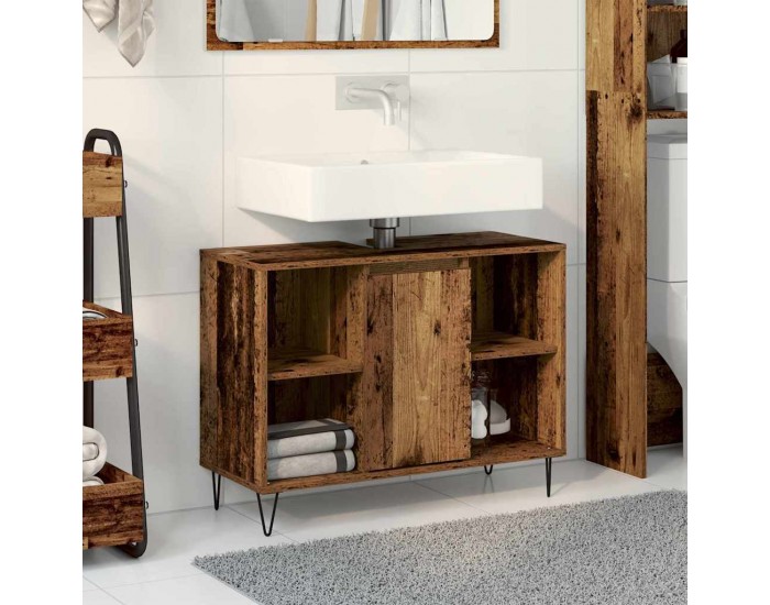 Sonata H Шкаф за баня с рафт Старо дърво 80 x 33 x 60 см Инженерно дърво
