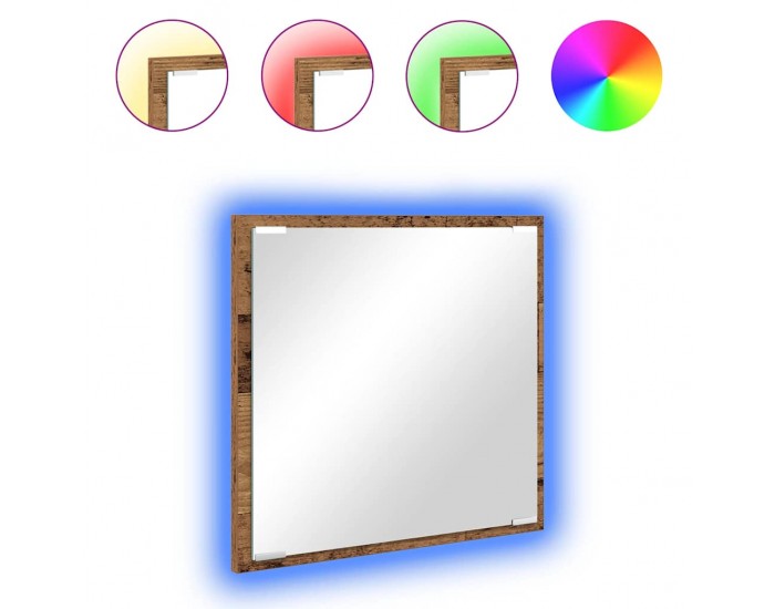 Sonata H LED огледало за баня с огледало Старо дърво 40 x 8.5 x 37 см