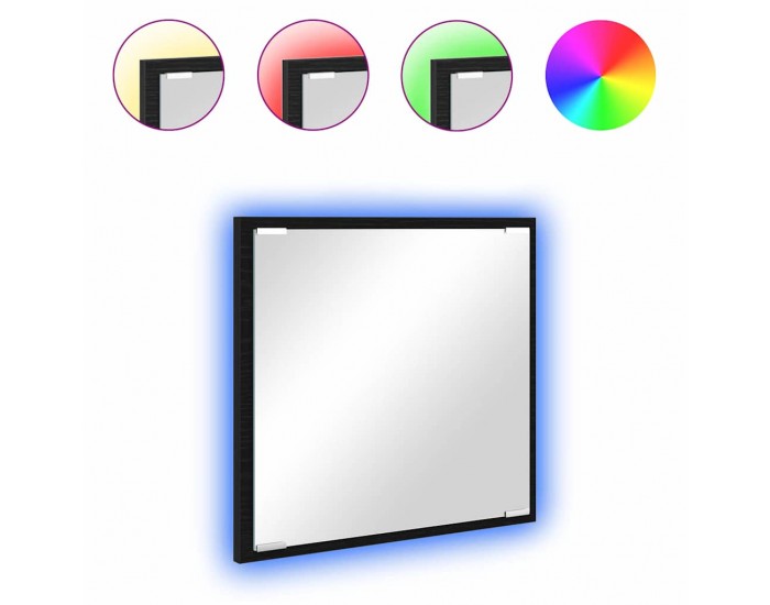 Sonata H LED огледало за баня Черен дъб 40 x 8.5 x 37 см Инженерно дърво