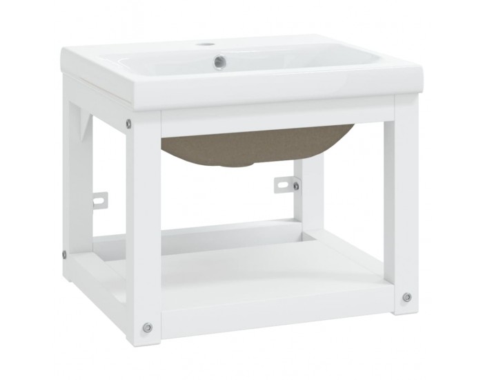 Sonata H Рамка за мивка за баня с вграден умивалник, бяла, желязна