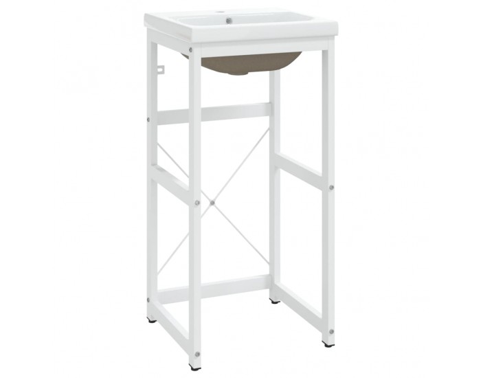 Sonata H Рамка за мивка за баня с вграден умивалник, бяла, желязна