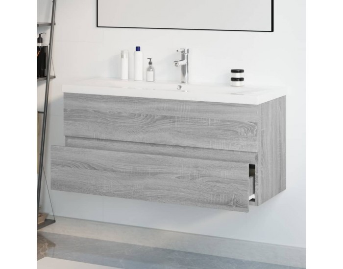 Sonata H Шкаф за мивка с вградена мивка, сив сонома, инженерно дърво