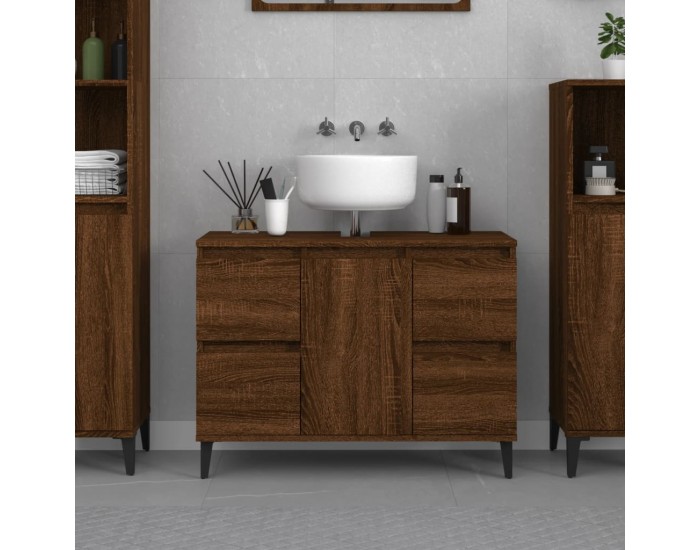 Sonata H Шкаф за мивка, кафяв дъб, 80x33x60 см, инженерно дърво