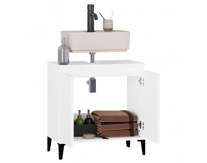 Sonata H Шкаф за мивка, бял, 58x33x60 см, инженерно дърво