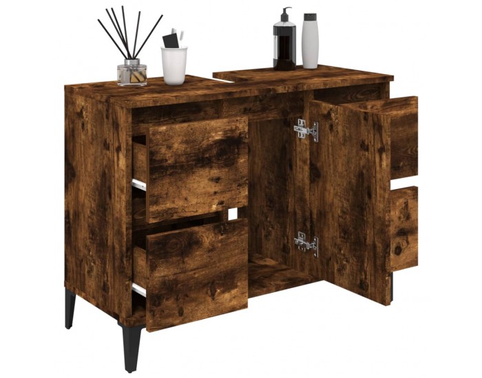 Sonata H Шкаф за мивка, опушен дъб, 80x33x60 см, инженерно дърво