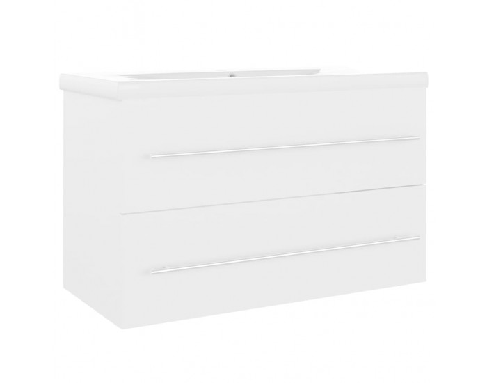 Sonata H Шкаф за баня с вградена мивка, бял, ПДЧ