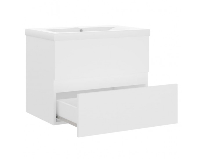 Sonata H Шкаф за баня с вградена мивка, бял, инженерно дърво