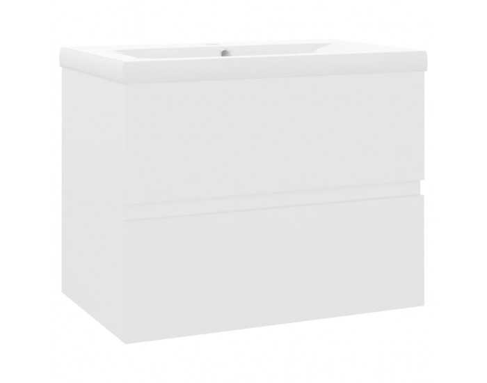 Sonata H Шкаф за баня с вградена мивка, бял, инженерно дърво