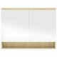 Sonata H Шкаф с огледало за баня, 80x15x60 см, МДФ, бяло и дъб