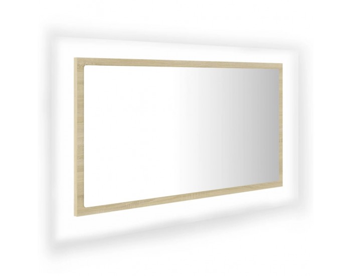 Sonata H LED огледало за баня, дъб сонома, 80x8,5x37 см, акрил