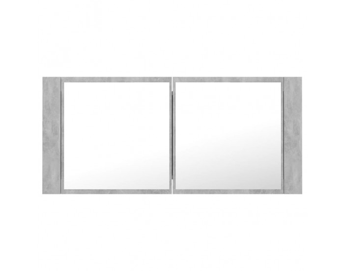 Sonata H LED шкаф с огледало за баня, бетонно сив, 100x12x45 см, акрил