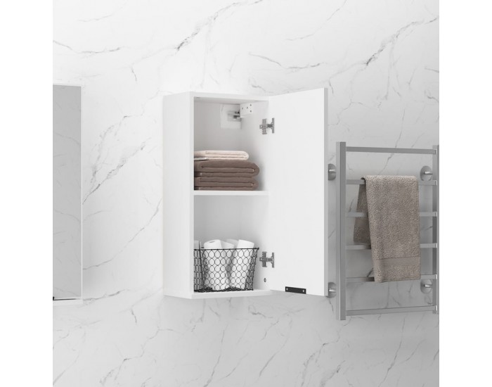 Sonata H Шкаф за баня за стенен монтаж, бял, 32x20x67 см