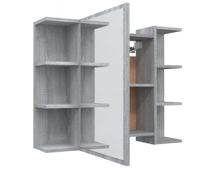 Sonata H Огледален шкаф за баня сив сонома 80x20,5x64 см инженерно дърво