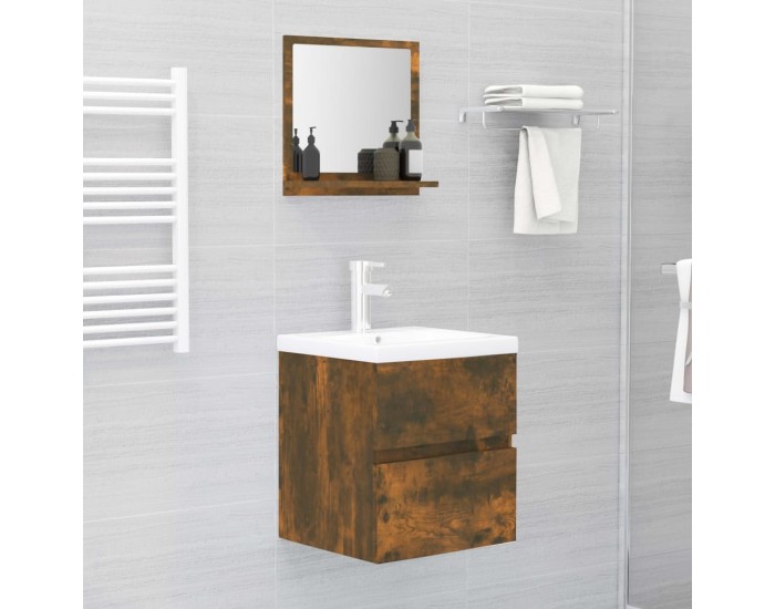 Sonata H Огледало за баня, опушен дъб, 40x10,5x37 см, инженерно дърво