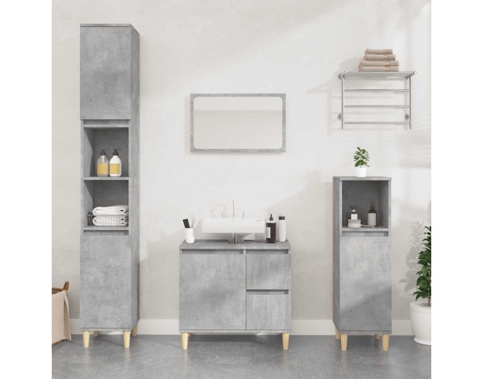 Sonata H Шкаф за баня, бетонно сив, 65x33x60 см, инженерно дърво