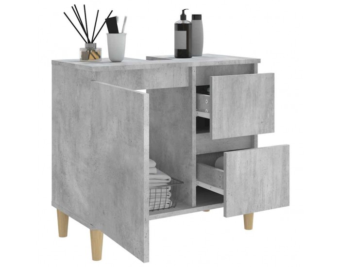 Sonata H Шкаф за баня, бетонно сив, 65x33x60 см, инженерно дърво