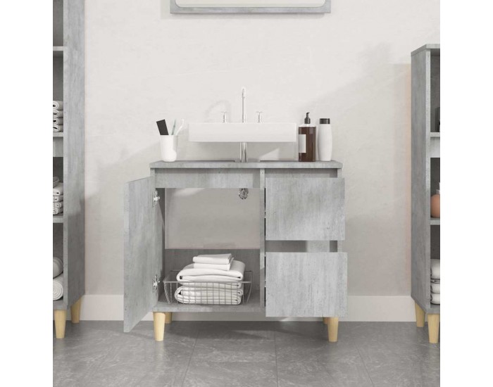 Sonata H Шкаф за баня, бетонно сив, 65x33x60 см, инженерно дърво