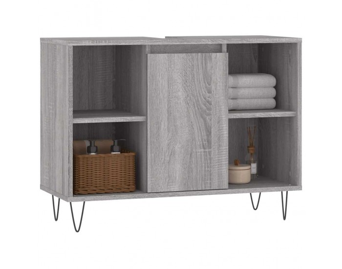 Sonata H Шкаф за баня, сив сонома, 80x33x60 см, инженерно дърво