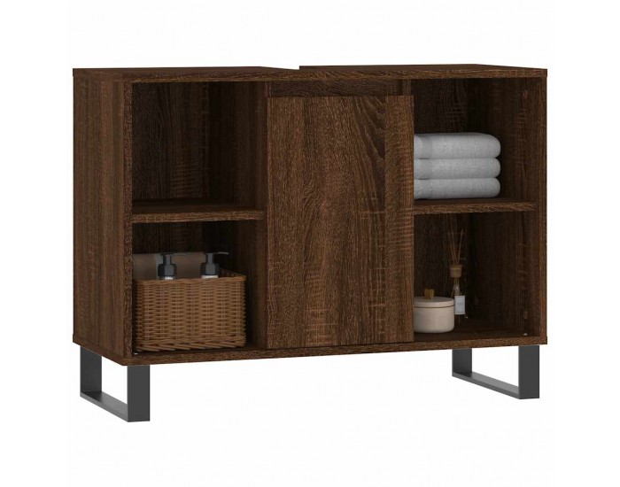 Sonata H Шкаф за баня, кафяв дъб, 80x33x60 см, инженерно дърво