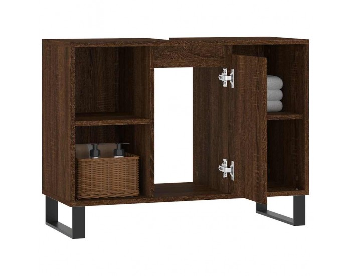 Sonata H Шкаф за баня, кафяв дъб, 80x33x60 см, инженерно дърво