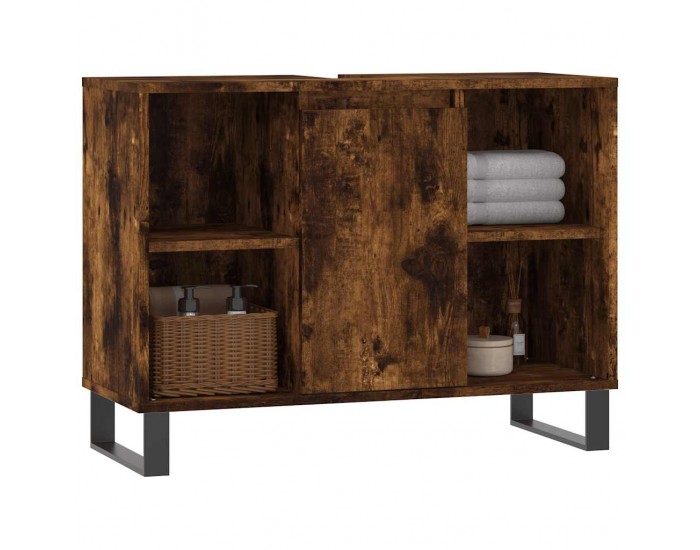 Sonata H Шкаф за баня, опушен дъб, 80x33x60 см, инженерно дърво