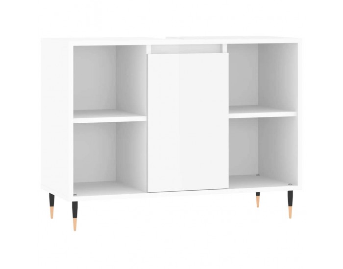 Sonata H Шкаф за баня, бял гланц, 80x33x60 см, инженерно дърво