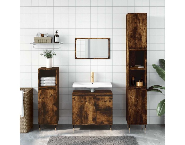 Sonata H Шкаф за баня, опушен дъб, 65x33x60 см, инженерно дърво