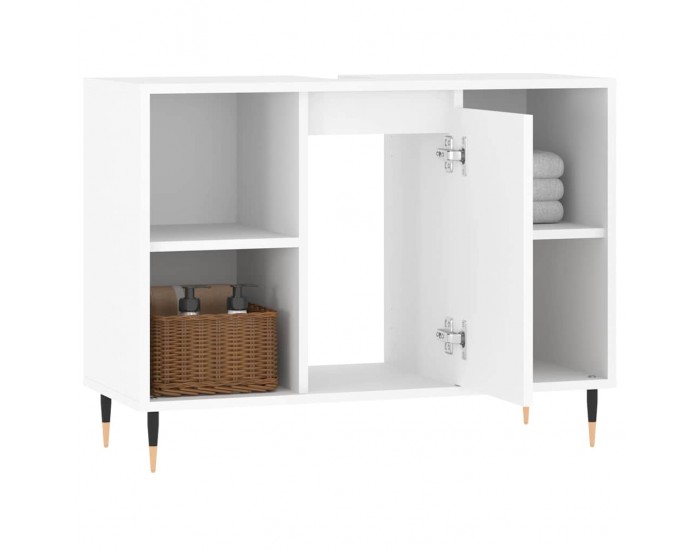 Sonata H Шкаф за баня, бял, 80x33x60 см, инженерно дърво