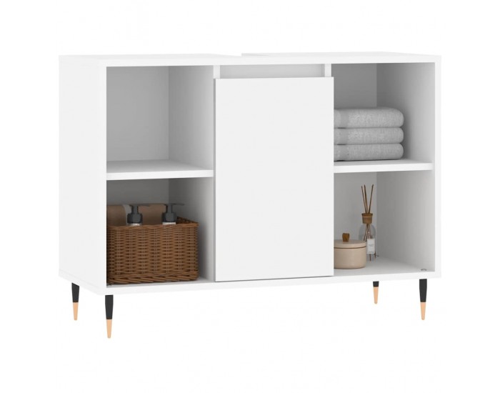 Sonata H Шкаф за баня, бял, 80x33x60 см, инженерно дърво