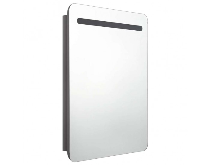 Sonata H LED шкаф с огледало за баня, сияйно сиво, 60x11x80 см