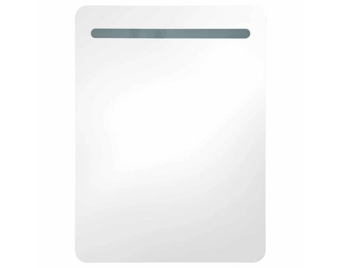 Sonata H LED шкаф с огледало за баня, сияйно сиво, 60x11x80 см