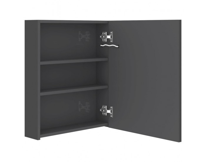 Sonata H LED шкаф с огледало за баня, сияйно сиво, 50x14x60 см