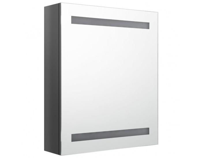 Sonata H LED шкаф с огледало за баня, сияйно сиво, 50x14x60 см