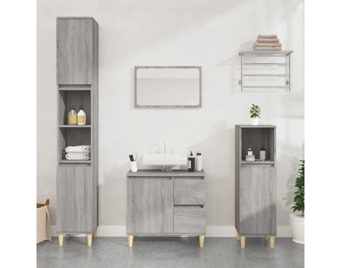 Sonata H Шкаф за баня, сив сонома, 65x33x60 см, инженерно дърво