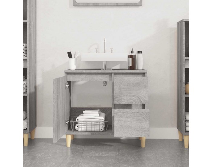 Sonata H Шкаф за баня, сив сонома, 65x33x60 см, инженерно дърво