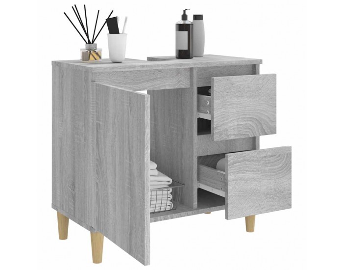 Sonata H Шкаф за баня, сив сонома, 65x33x60 см, инженерно дърво