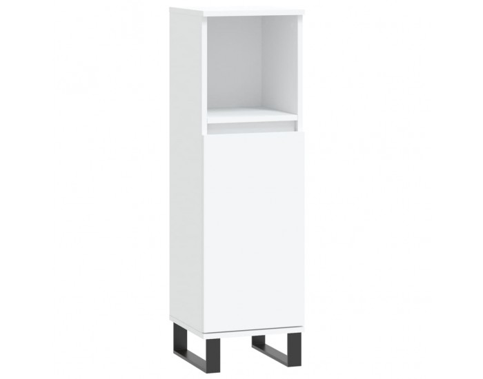 Sonata H Шкаф за баня, бял, 30x30x100 см, инженерно дърво