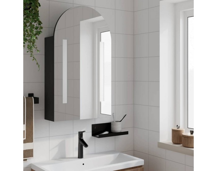 Sonata H Огледален шкаф за баня с LED светлина дъговиден 42x13x70 см