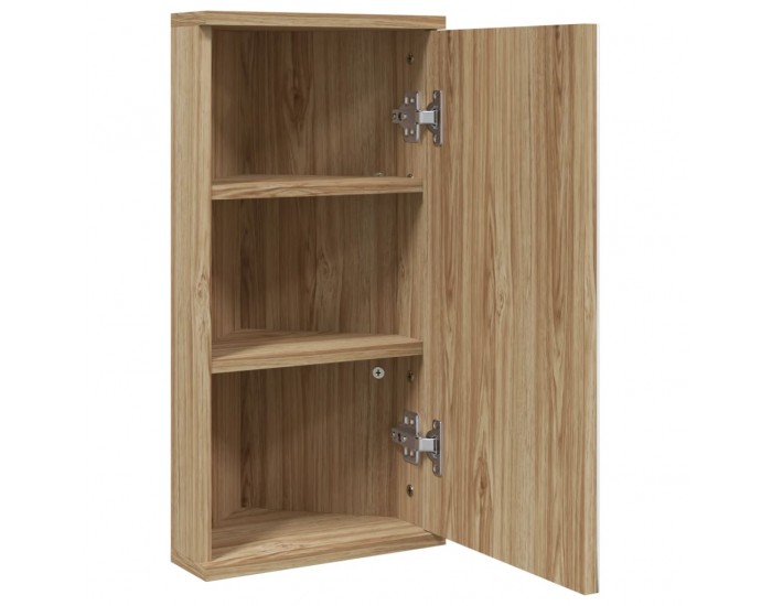 Sonata H Ъглов шкаф с огледало за баня, дъб, 30x24x60 см